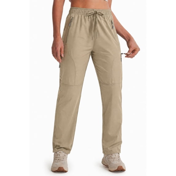 MASKERT Women's Hiking Pants-31" Lightweight Quick Dry Sweatpants Casual Safari Work Travel Outdoor Clothes Khaki(Size XS-XXXL)
