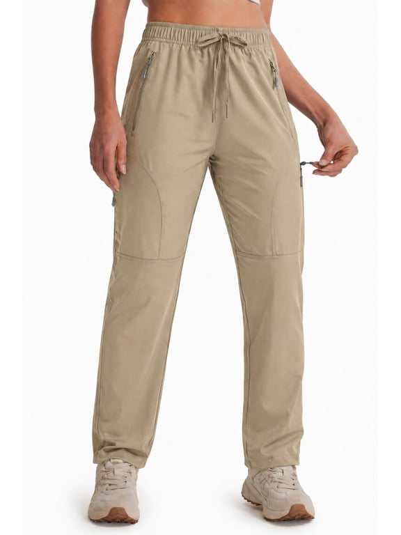 Women's Hiking Pants-31" Lightweight Quick Dry Sweatpants Casual Safari Work Travel Outdoor Clothes Khaki(Size XS-XXXL)