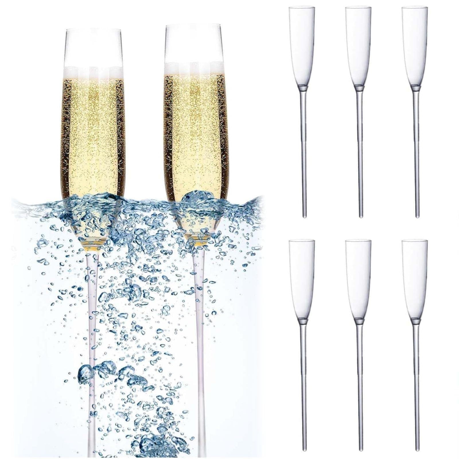 MASLVO Glass Water Bottles Clearance Sale Floating Champagne Flutes