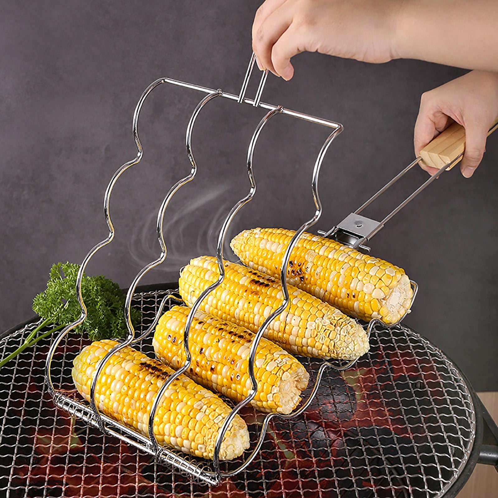 MASLVO Grill Bbq Grill Charcoal Grills Clearance Sale Stainless Corn