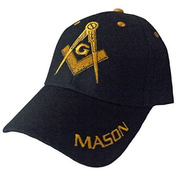 MASON Baseball Cap Freemason Masonic Black Hat Mens Adjustable