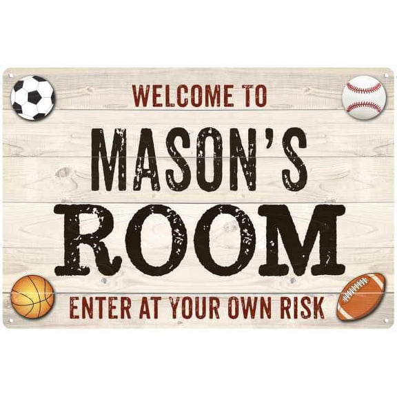 MASON'S Room Kids Bedroom Sign Boy's 8x12 Metal 208120090043
