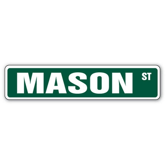 MASON Street Sign Decal Childrens Name Room Decal | Indoor/Outdoor | 9" Wide