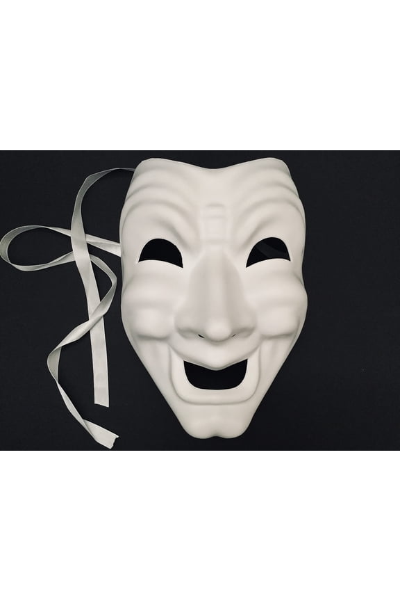 Blank DIY Masquerade Comedy Tragedy Mask Unisex Adult Performance Play Halloween Wear or Deco