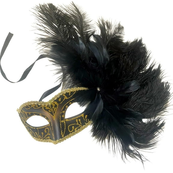 MASQ Masquerade Feather Mask Show Girl Mardi Gras Carnival Costume Cosplay dress up Party Wear