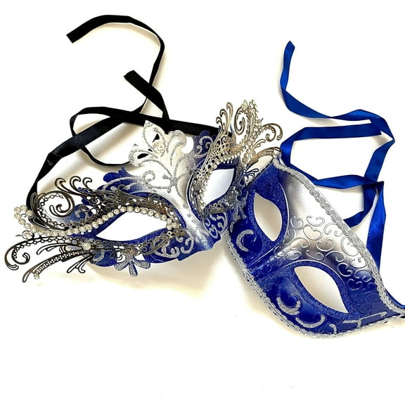 MASQSTUDIO Couple Masquerade Rhinestone Mask Pair Cosplay Mardi Gras Prom Dance Birthday Dance Party Wear