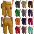 thumbnail image 1 of MASRIN Bermuda Shorts Womens Pull On 7 Inch Inseam Golf Shorts Solid Color Dressy Twill Short Hiking Pants with Pockets Blue S, 1 of 10