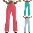 thumbnail image 1 of MASRIN Flared Yoga Pants Women High Waisted Butt Lifting Bell Bottom Leggings Solid Color Casual Athletic Trousers Mint Green XL, 1 of 5