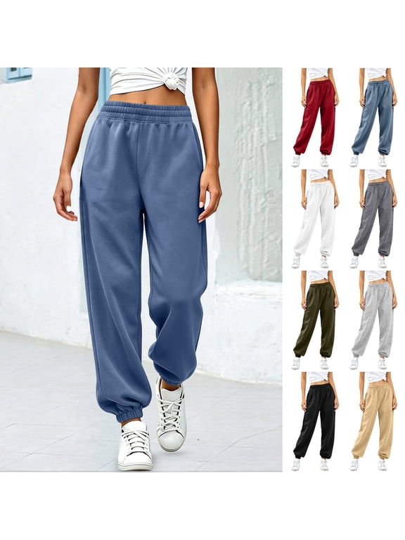 Joggers for Women Elastic High Waisted Cinch Bottom Sweatpant Loose Lightweight Running Athletic Pants Pull On Sweatpants Army Green XXXL