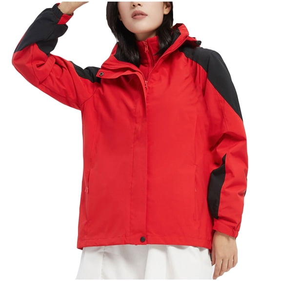 MASRIN Snow Jackets for Women Fuzzy Fur Coats for Women Winter Warm Fleece Parka Jackets Plus Size Water Resistant Snow Ski Lined Windproof Jackets Coat for Womens Fashion