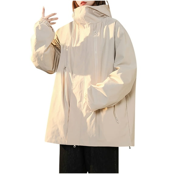 MASRIN Softshell Jacket Women, Winter Clothes for Women, Womens Warm Fuzzy Fleece Jacket Hooded Colorblock Cardigan Plus Size Soft Fluffy Sherpa Outerwear Winter Hoodie