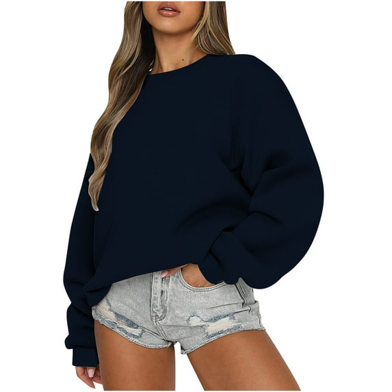 MASRIN Tops Casual De Mujer Oto帽O Women's Oversized Crewneck Sweatshirts, Yes I'm Cold Letter Ptinted Tops for Women Long Sleeve Solid Pullover Shirts Fall Shirts For Women Trendy