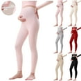 thumbnail image 1 of MASRIN Women's Pregnant Over Belly Stretch Leggings Solid Color High Waisted Athletic Yoga Pants Maternity Casual Comfy Running Tights Red L, 1 of 7