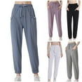 thumbnail image 1 of MASRIN Womens Summer Yoga Pants with Pockets Casual Drawstring High Waisted Sweatpants Stretch Full Length Athletic Leggings Purple M, 1 of 9
