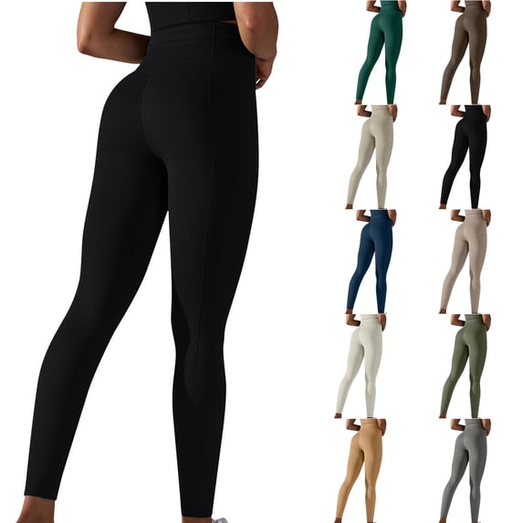 MASRIN Yoga Pants for Women Seamless Butt Lifting Workout Athletic Leggings High Waisted Tummy Control Running Tights Gray S