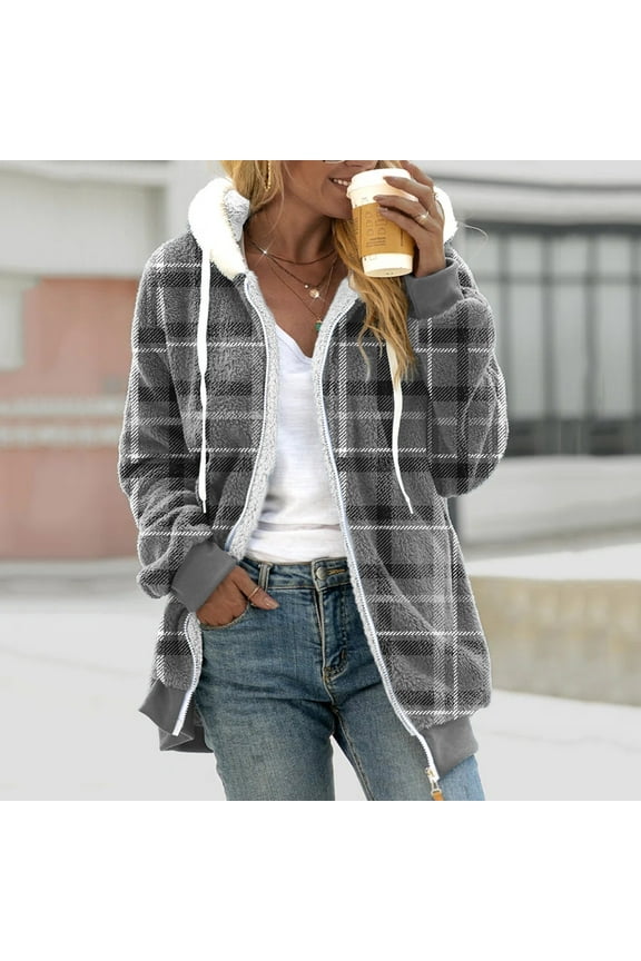 flannel jackets, Shacket Jackets for Women, Womens Flannel Plaid Shirts Trendy Casual Lapel Button Down Tartan Trench Coat 2024 plaid shacket
