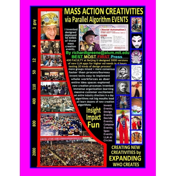 MASS ACTION CREATIVITIES via Parallel Algorithm EVENTS: Creating New Creativities by EXPANDING WHO CREATES, (Paperback)