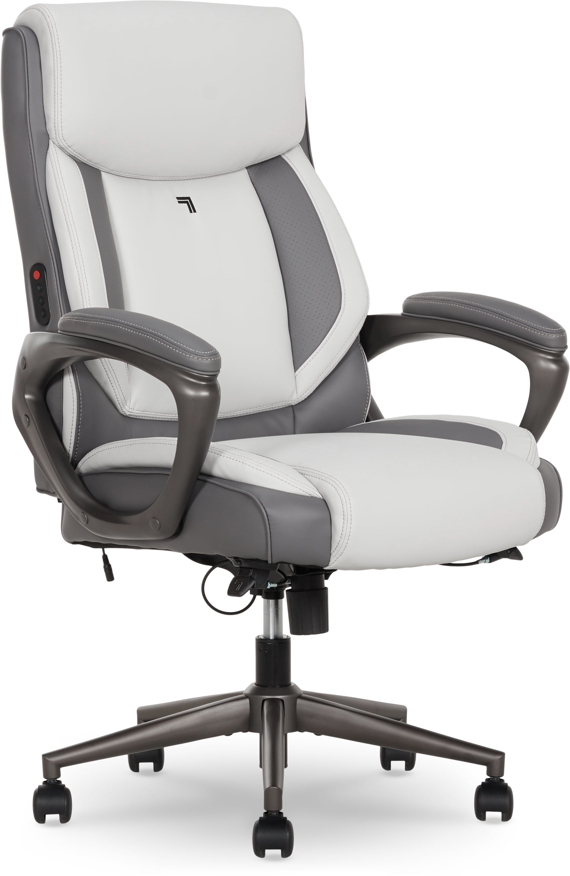 Sharper Image S-140 Massage and Heat Office Chair, White/Gray