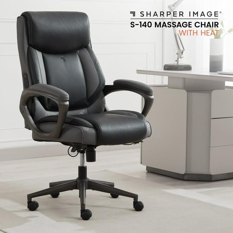 Sharper Image S 140 Massage and Heat Office Chair Black Gray Walmart