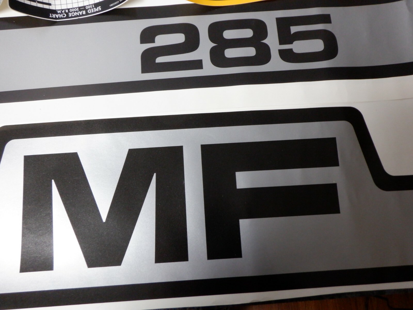 Mf Stickers MASSEY FERGUSON 285 DIESEL DECALS. COMPLETE SET.