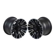 MASSFX 10x7 Golf Cart Rims with 4/101.6 or 4 on 4" Bolt Pattern-Matte Black-2 pk