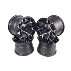 MASSFX 10x7 Golf Cart Rims with 4/101.6 or 4 on 4" Bolt Pattern-Matte Black-4 pk