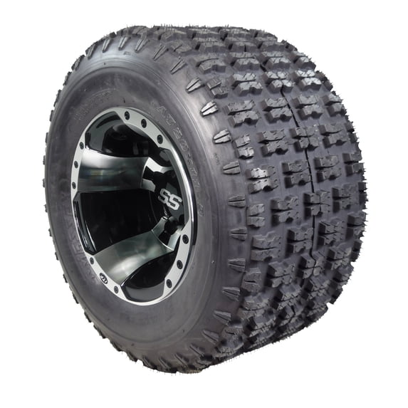 MASSFX 20x11-9 ATV Rear Tire & SS112 Machined Wheel Kit 20x11x9 9x8 4/115