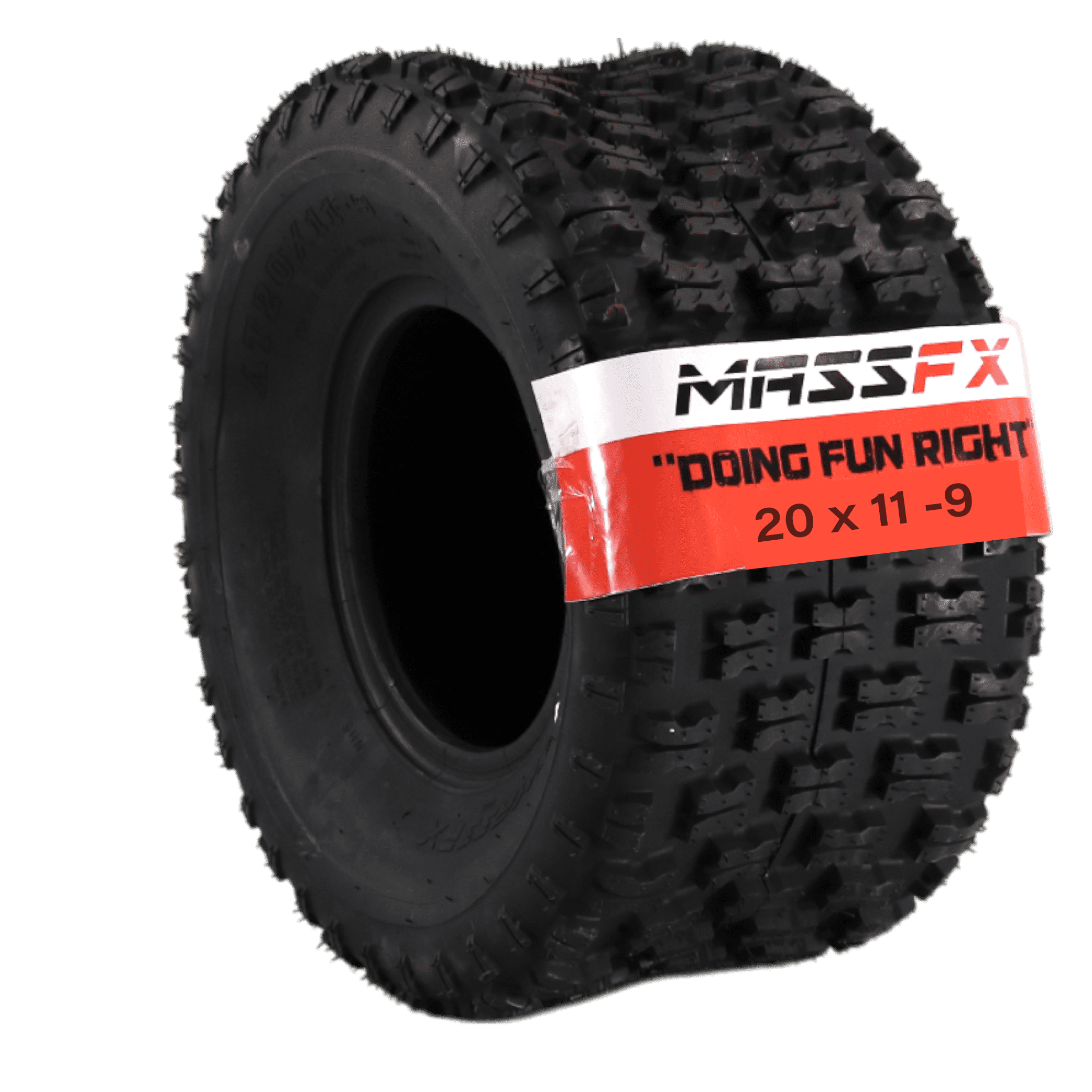 MASSFX 20x11-9 Rear Tire for ATV, UTV, and SxS - 4-Ply with 12mm