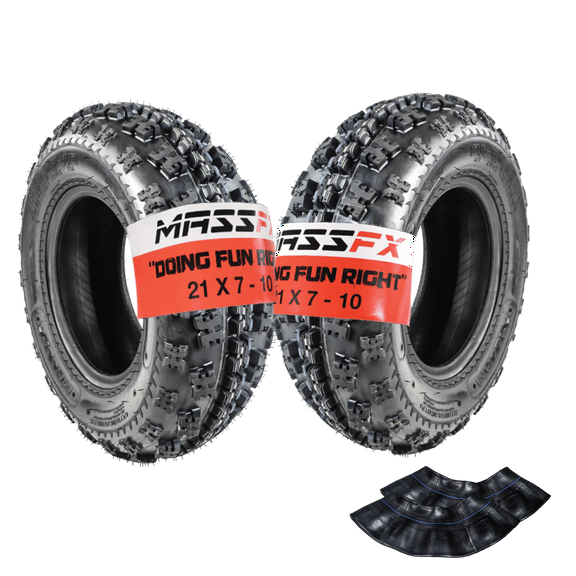 MASSFX 21x7-10 Front Tires & TR-6 Tubes - ATV, UTV, & SxS - 4-Ply (2 Pk)