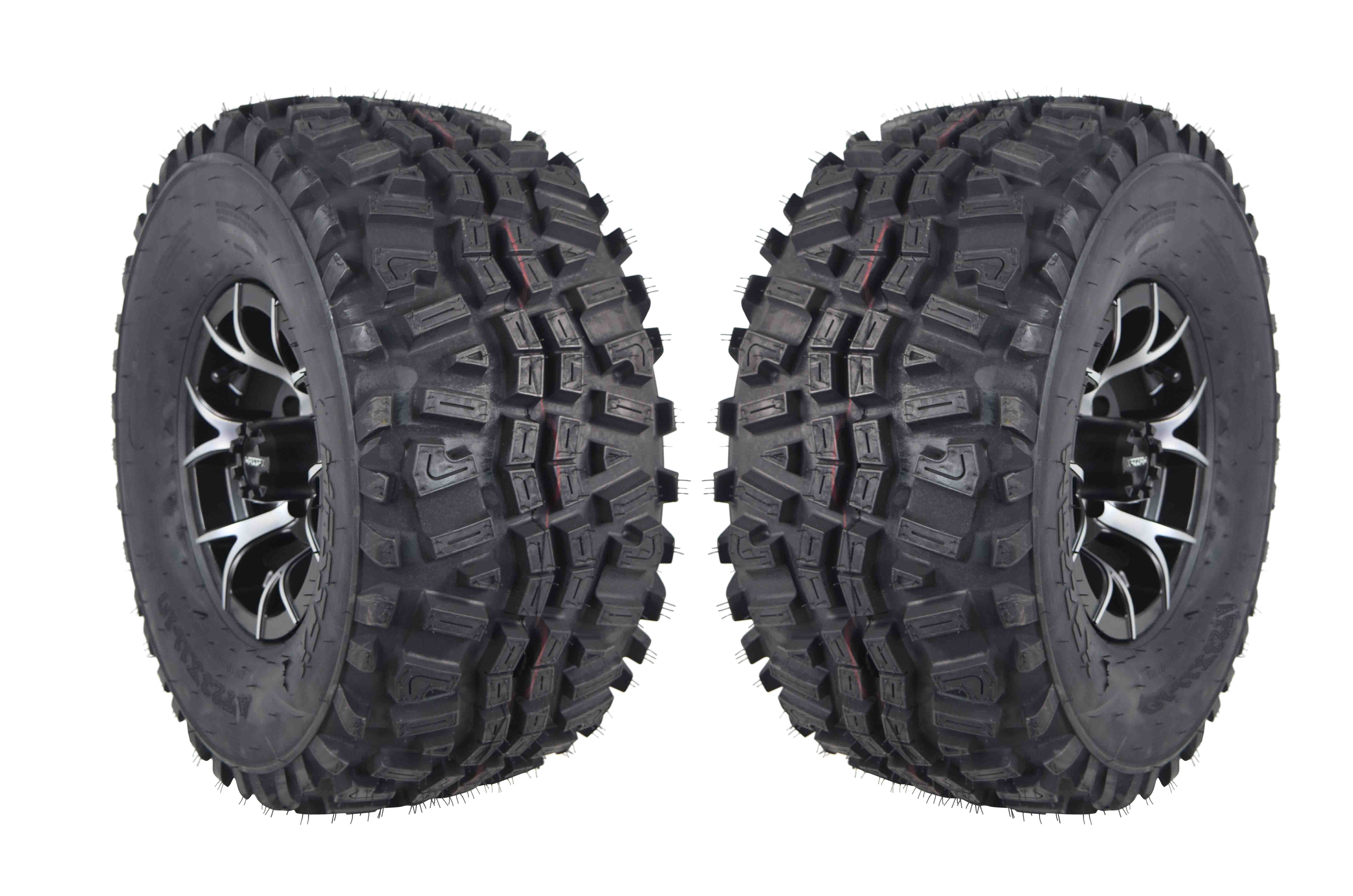 MASSFX 6 Ply Golf Cart Tire & Black Wheel Kit 23x11-10 A240 10x7 4/101 ...