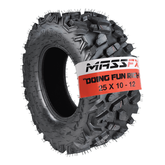 MASSFX 25x10-12 Rear Off-Road Tire for All-Terrain (ATV), Utility Task (UTV), & Side-by Side (SXS) Vehicles 25/10-12