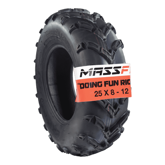 MASSFX 25x8-12 Front Tire for ATV, UTV, and SxS - 6-Ply with 1/2" Tread Depth