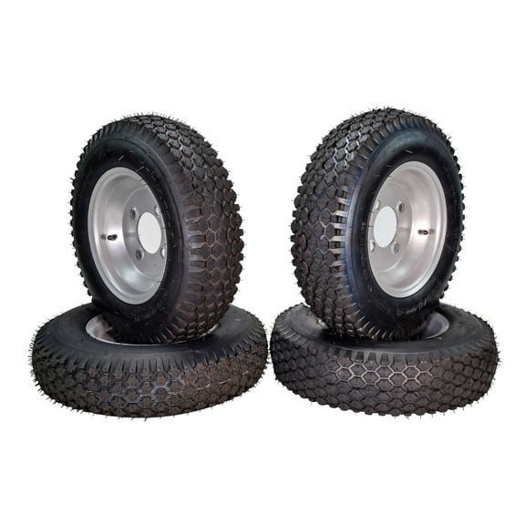 MASSFX 4.80/4.00-8 Pre-Mounted Wheel with 4 on 4" Bolt 4 Ply Tubeless Utility Trailer Tire (2 Pack) 4.8x4-8