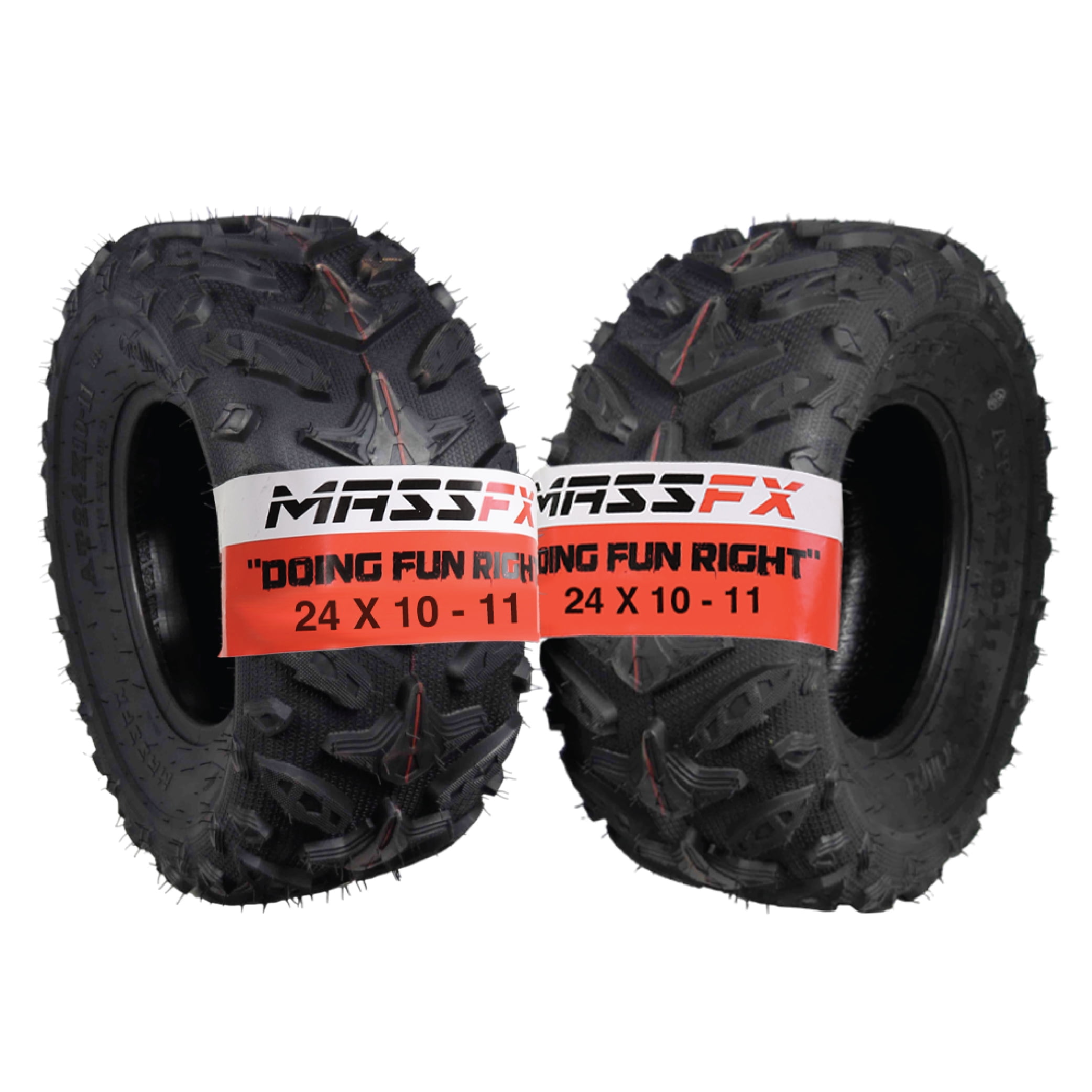 MASSFX Grinder 24x10-11 Rear Tires-ATV, UTV, & SxS on Soft/Hard Pack Ground 2 pk