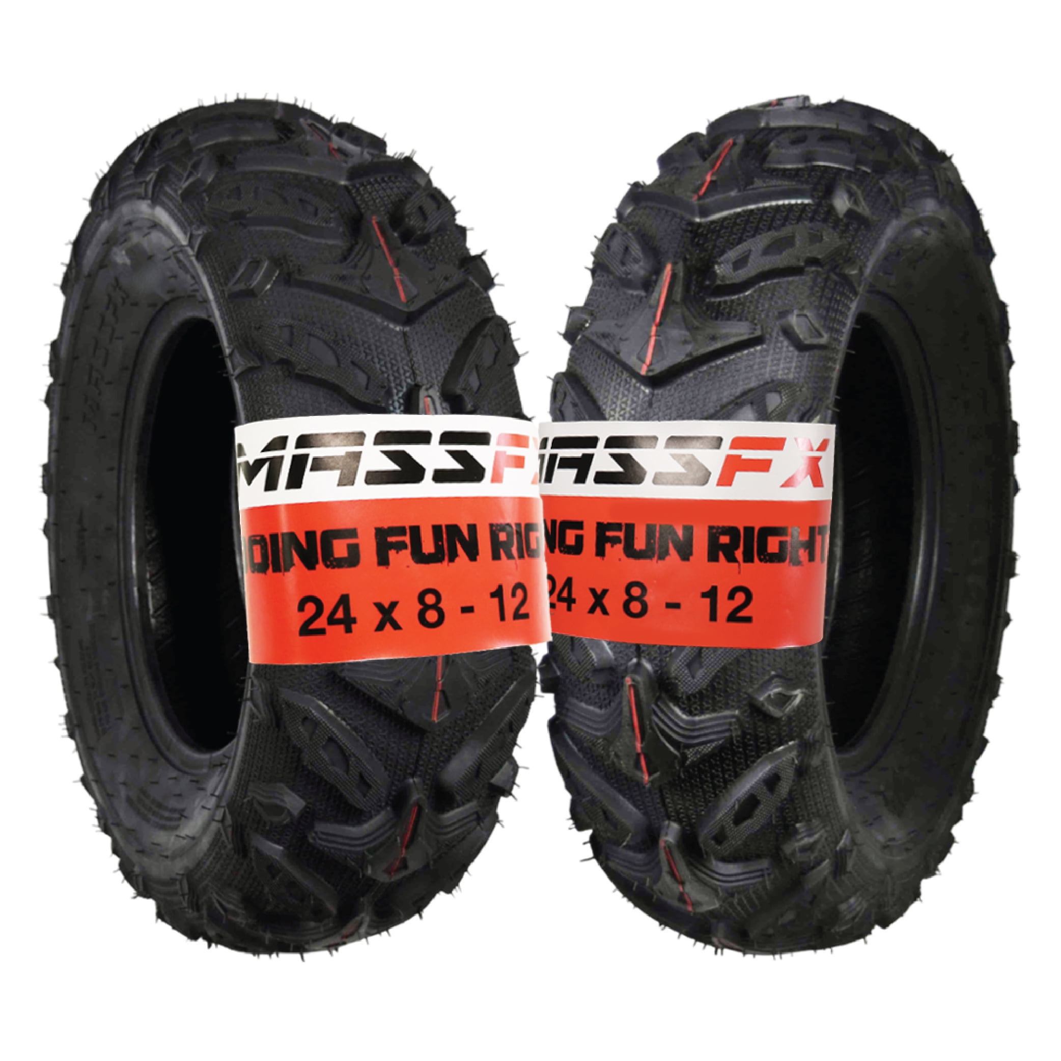 Massfx Grinder 24x8-12 ATV UTV SxS Tires, 6-Ply, All-Terrain, 2 Pack ...