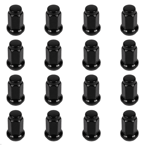 MASSFX 16-Pack Durable Black 14mm Hex Lug Nuts, 32mm Length, & 10x1.25 Thread - Heavy Duty Replacement Lug Nuts for Golf Cart Wheels, Fits Most EZGO, Club Car & Yamaha Golf Cart Wheels