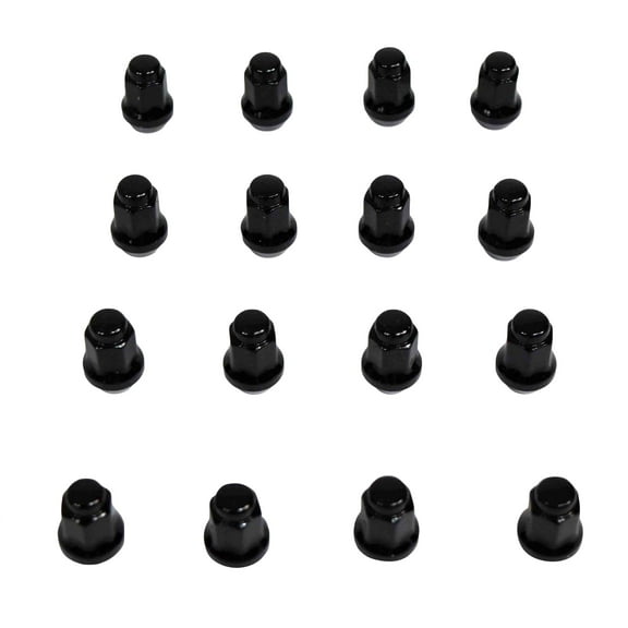 MASSFX LUG02-BC LUGNUT, HEX14MM L28MM 10X1.25 - BLACK - 16 Pack