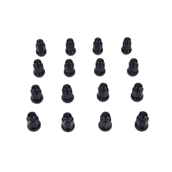 MASSFX 16-Pack Durable Black 17mm Hex Lug Nuts, 35mm Length, & 12x1.25 Thread - Heavy Duty Replacement Lug Nuts for Golf Cart Wheels, Fits Most EZGO, Club Car & Yamaha Golf Cart Wheels