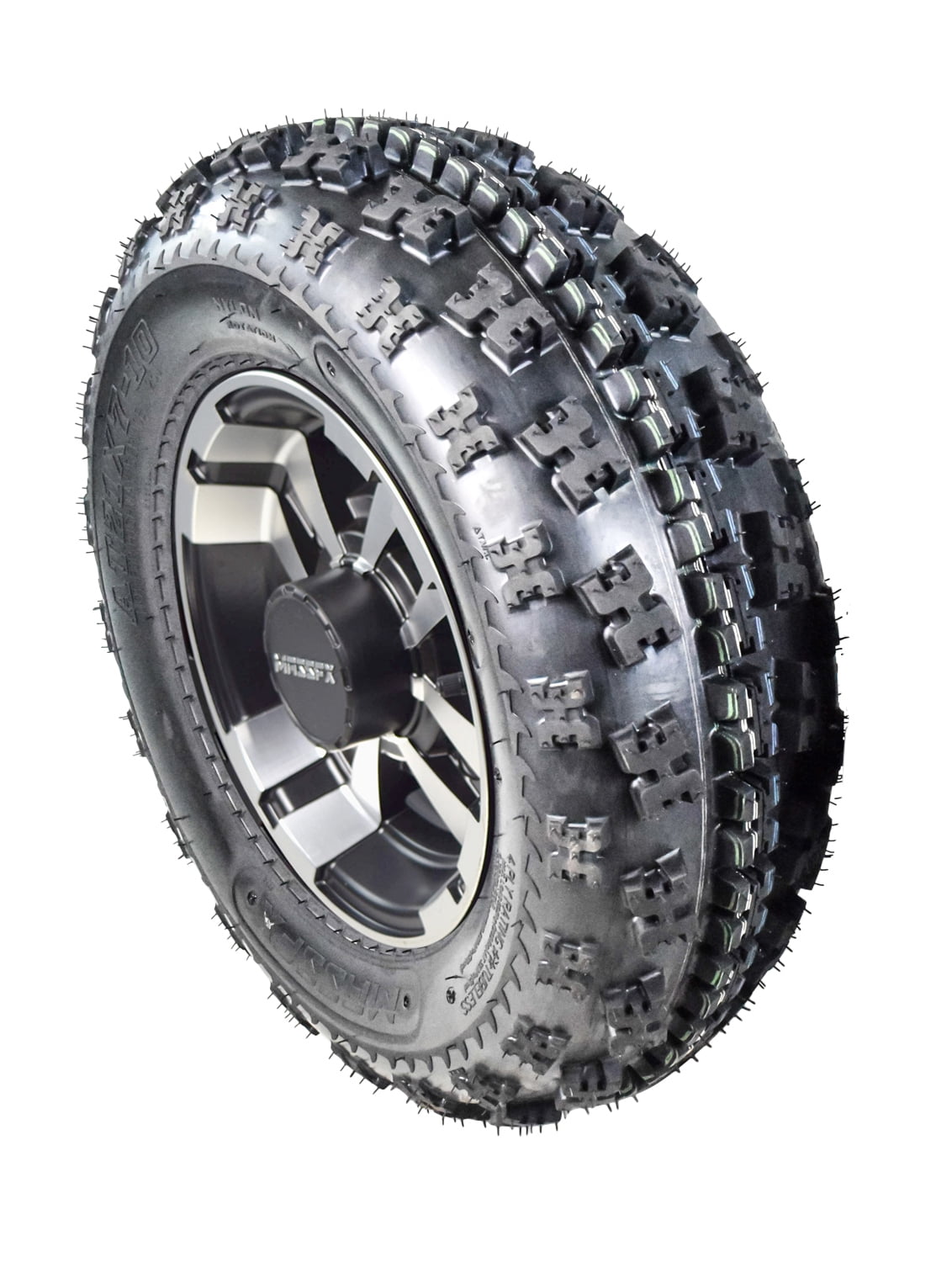 21x7x10 Atv Tires MASSFX MK 20x10-9 ATV Rear Tire & 9x8 4/110 Machined  Wheel Kit Fits Honda TRX, Kawasaki KFX, Suzuki Z250 & Arctic Cat DVX  20x10x9 (2 Pack Cat Wheel
