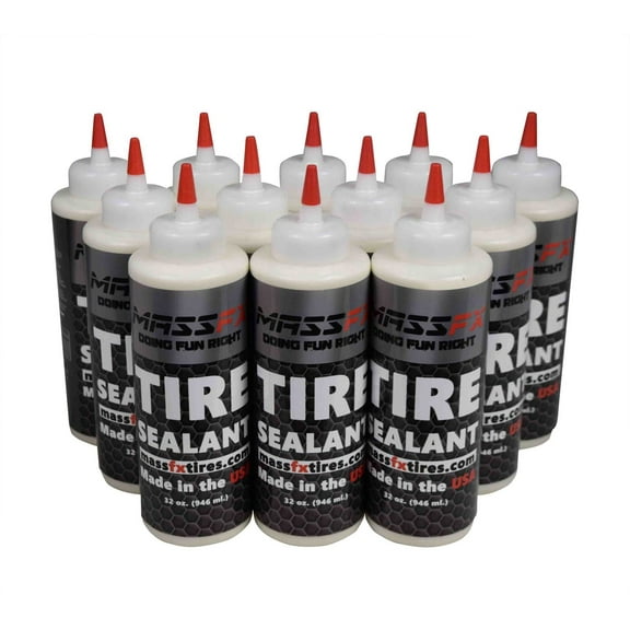 MASSFX Premium Flat Tire Sealant 32 oz - Prevents & Seals - Made in USA (12 pk)