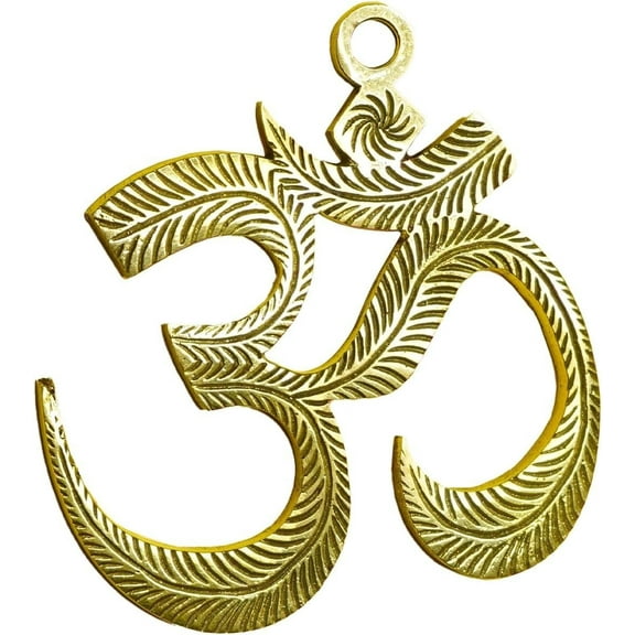 MASSIVE MART Brass Sacred Symbol OM Meditation Room Yoga Decor Wall Art Wall Decorations| Goodluck, Positive Energy, Religious Symbols, Pooja Temple Decor, House Warming Gift