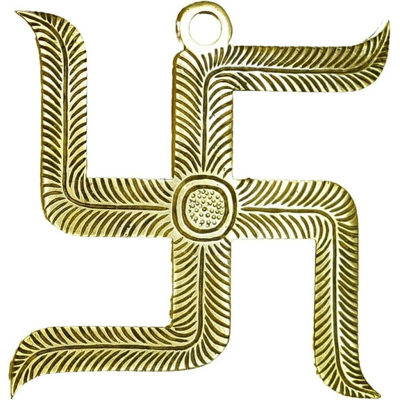 MASSIVE MART Brass Swastik Wall Hanging Yantra | Swastika for Door Entrance for Vastu |Front Door Decoration Items | Goodluck Positive Energy Religious Symbols Pooja Temple Decor House Warming Gift