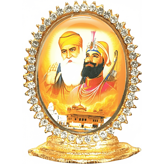 MASSIVE MART Guru Nanak ji And Guru Govind Singh ji Car Dashboard| Mandir | Home Dcor |Office Table Showpiece Super Quality