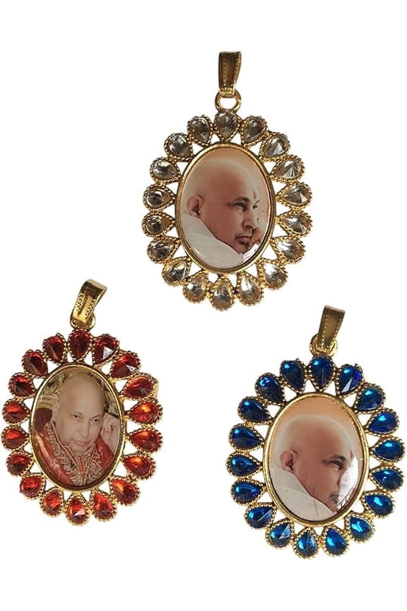 Guru ji Swaroop/Photo Pendant Locket Necklace (Pack Of 3) | (Image May Vary)