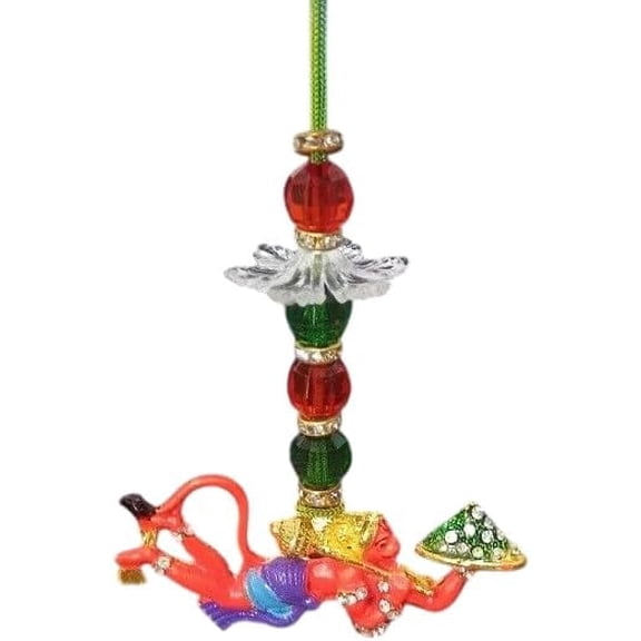 MASSIVE MART Lord Hanuman Flying Idol with Mountain Hindu Religious Car Rearview Mirror Hanging God Idol Car Asseccories