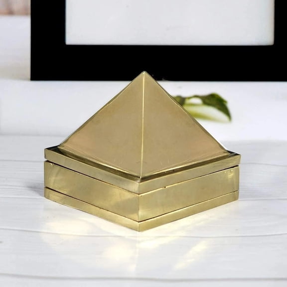 MASSIVE MART Pure Brass Wish Pyramid 3 Layer Size 2 inch With 91 Pyramids For Vastu And Feng Shui Pyramid (Color : Golden) Pack Of 1 pc Home Decor for Pooja, Antique Items God Prayer