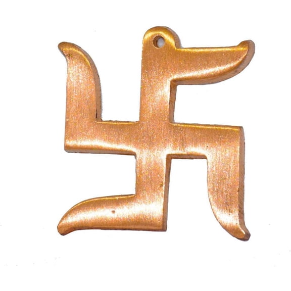 MASSIVE MART indu Lucky Symbol Swastik Copper Wall Hanging For Vastu And Good Luck Copper Swastik Vastu Remedies & Product (4 Inch)