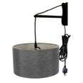 thumbnail image 1 of MAST Plug-In Wall Mount Pendant, 1 Light Black Cord/Arm, Granite Gray Shade 18x18x10, 1 of 7