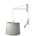 thumbnail image 1 of MAST Plug-In Wall Mount Pendant, 1 Light White Cord/Arm, Textured Oatmeal Shade 12x14x10, 1 of 7