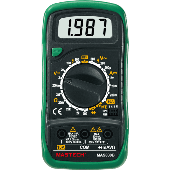 MASTECH MAS830B Digital Multimeter Display 2000 counts;Continuity Buzzer Less than 70 30Low Battery Display(MAS830B)